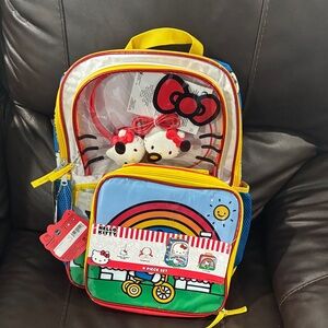 Hello Kitty Kids Backpack Set - Red, Yellow, Blue
